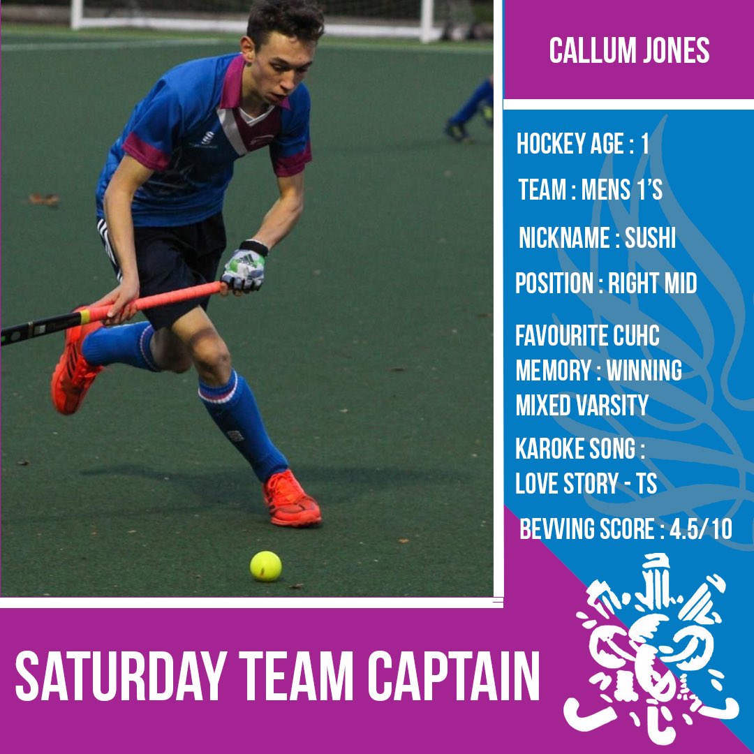 Next captain up is Callum aka. Sushi he’ll be taking over from his Hockey Dad Ollie (seems to be a theme here) they also might be the only team able to play a full season so Good luck sushi in making the Saturday team as good as can be 👍