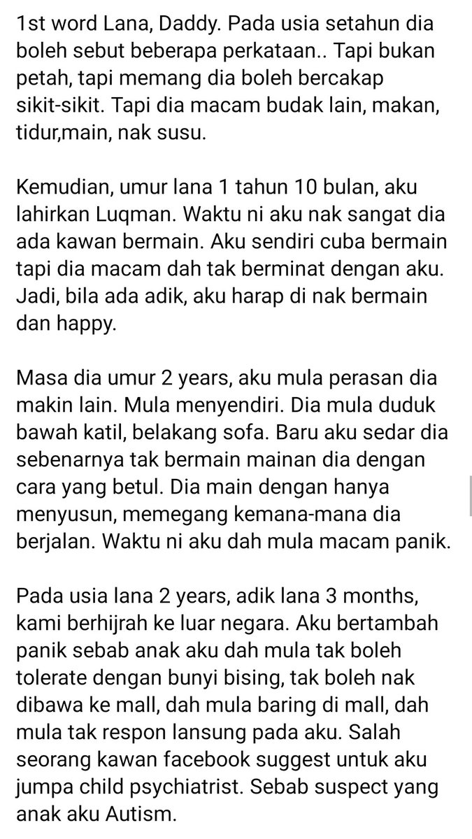 Bawa jumpa psikiatris, suspect Autism.