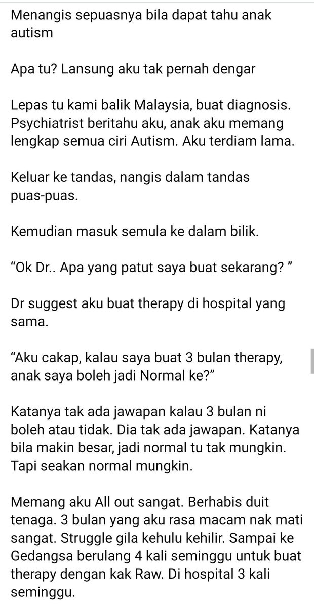 Puan Syahirah bingung mengenangkan nasib diri, sudahlah diri depresi, anak pula Autism. Allah.