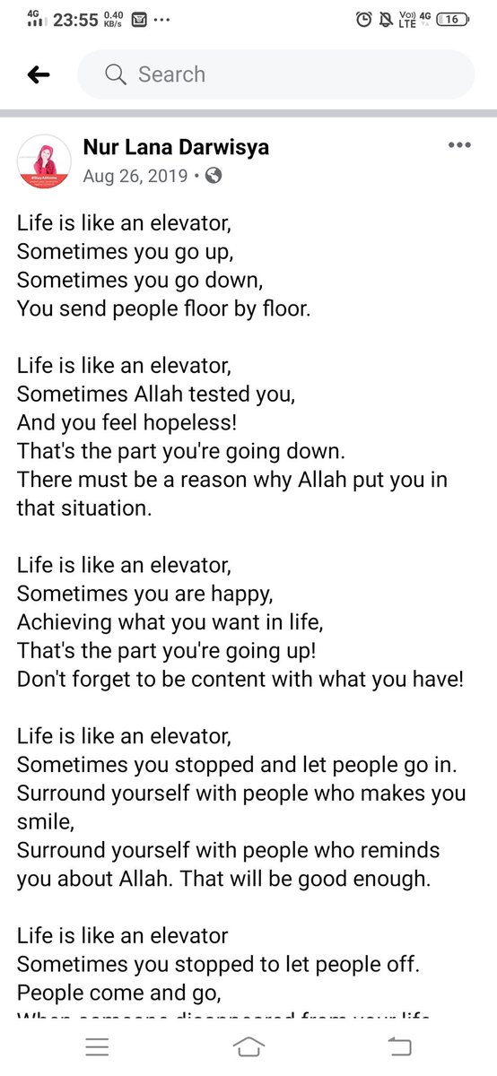 Life is like an elevator.