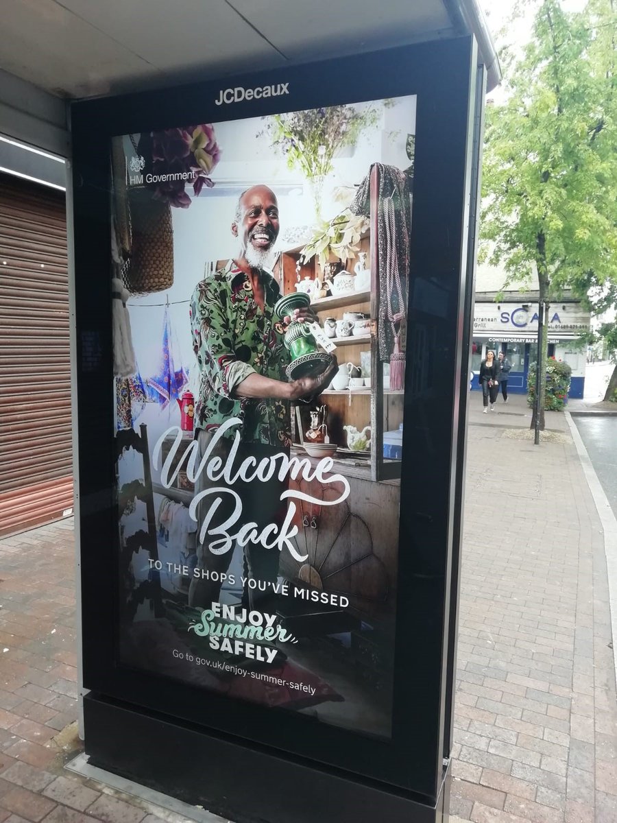 Complete change of look &amp; feel as the Gov invite us to 'Enjoy Summer Safely' welcoming us back to the high street cafes, pubs, florists, shops, galleries, hotels and campsites.  And how perfect on DOOH in proximity to all these places. PhotoCredit <a href="/BigFraserWright/">Fraser Wright</a>  <a href="/TalonOOH/">Talon</a>