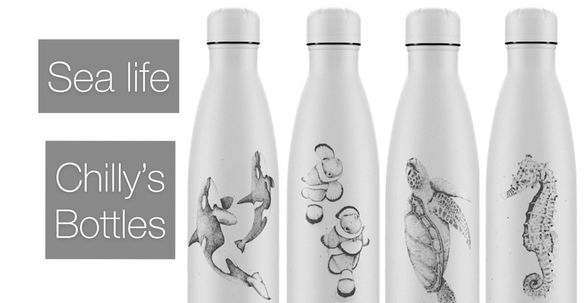 Today’s Chilly’s choices are the Sea Life Bottles which come in the most popular size, 500ml. These gorgeous creatures incentivise us to ditch the plastic and protect the ocean’s inhabitants. 🌊 🦈