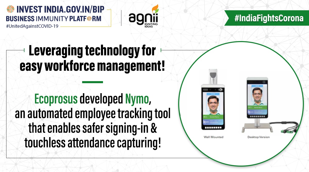 agnii_goi's tweet photo. #IndiaFightsCorona
@ecoprosus - developing automated HR tools for quicker, safer &amp; effective workforce management during COVID-19. Know about more innovations at https://t.co/uTvfxII3sj 
#Innovation #Startups #COVID19 https://t.co/1IcEe8BJj6