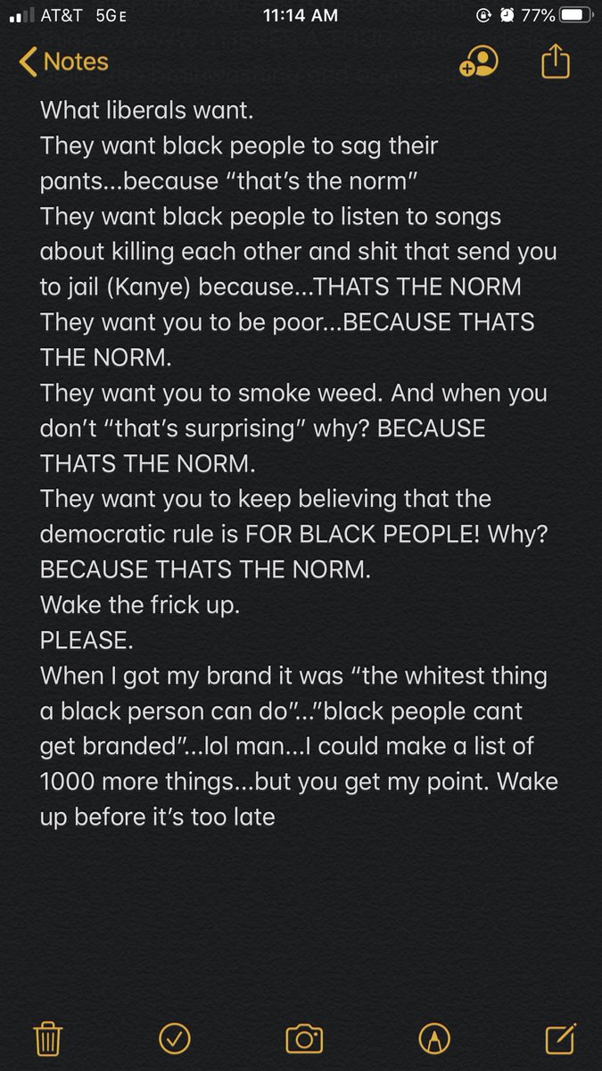 DevonHolmes12's tweet photo. Last time speaking on brainwashing people...if you care. You’ll read. If you want change..you’ll read. Have a go. I said what I had to and why “I go against something that “helps” my race” LMAO! Keep believing it I’m done ✌🏾 https://t.co/BEqYku37jD