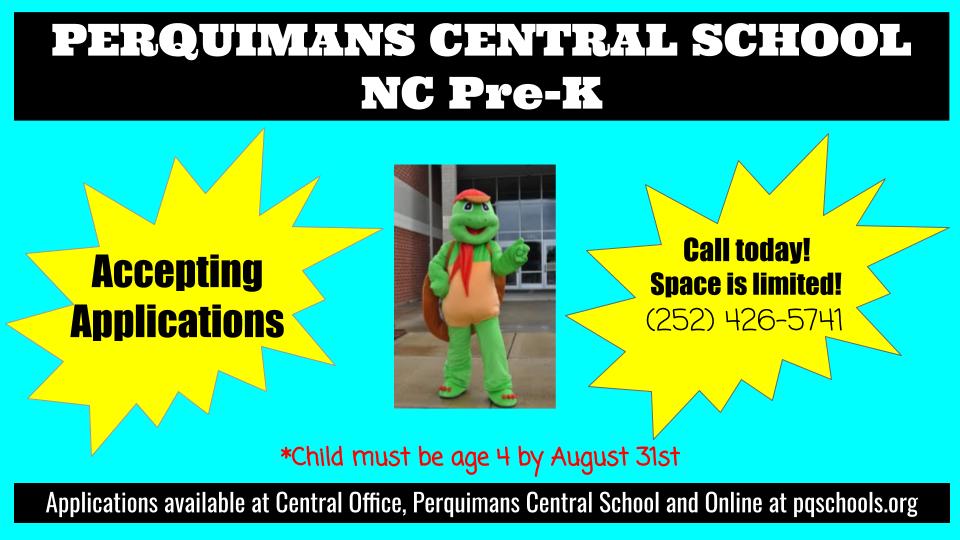 Please call for an appointment!!  We will be screening students for NC Pre-K on July 15th and 16th.
