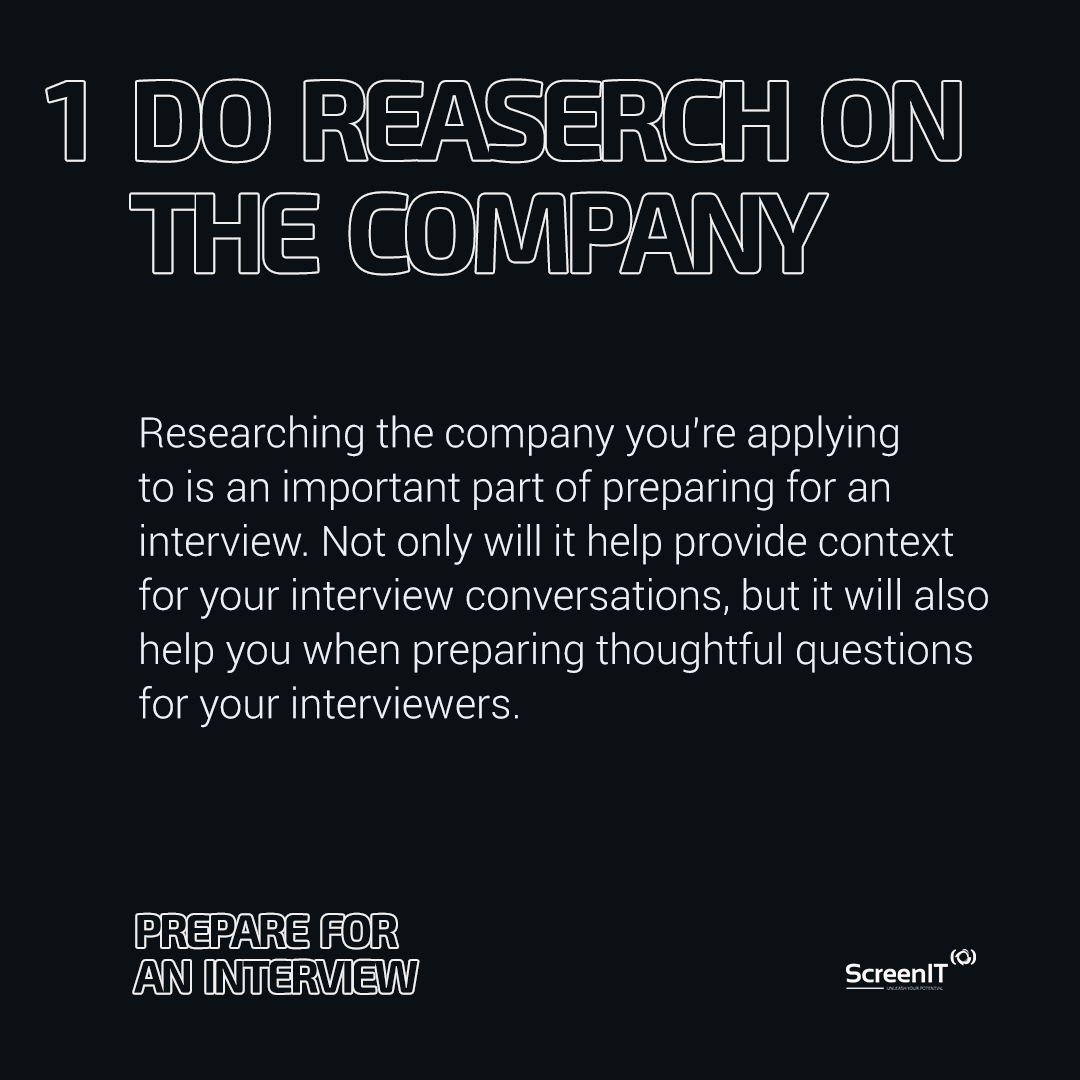 screenIT_TAS's tweet photo. Preparing for an interview might seem intimidating, but there are several steps you can take to prepare yourself for a successful interview🤓 

#ScreenITConnect #ScreenITips #UnleashYourPotential https://t.co/uMyEbdjWFI