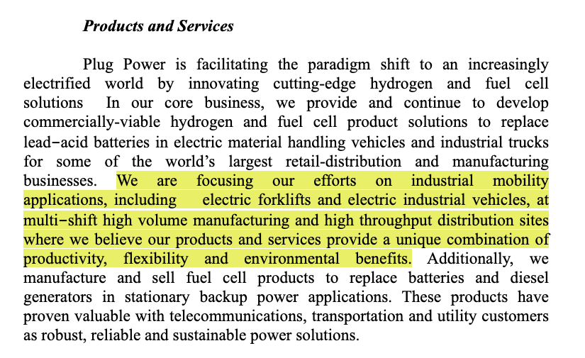 2/ It was sort of hard to conceptualize exactly what this company did. But if you cut through the jargon, it sells these hydrogen-powered packs to manufacturing facilities so they can place them on forklifts. Talk about a niche. Hydrogen-powered forklifts!