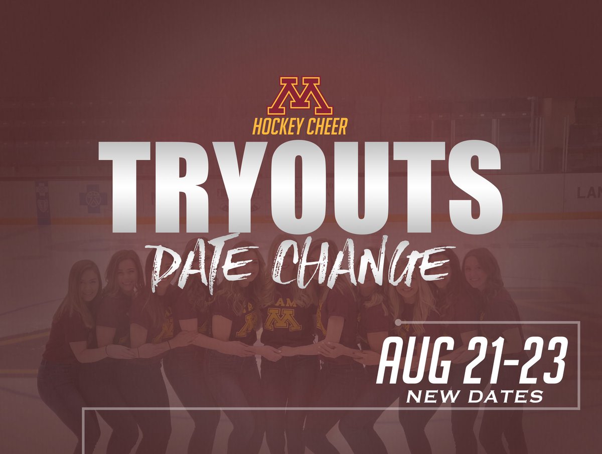 GopherSpirit's tweet image. ICYMI: Gopher Hockey Cheer has announced their revised tryout dates! For more information, check out the link in our bio 〽️