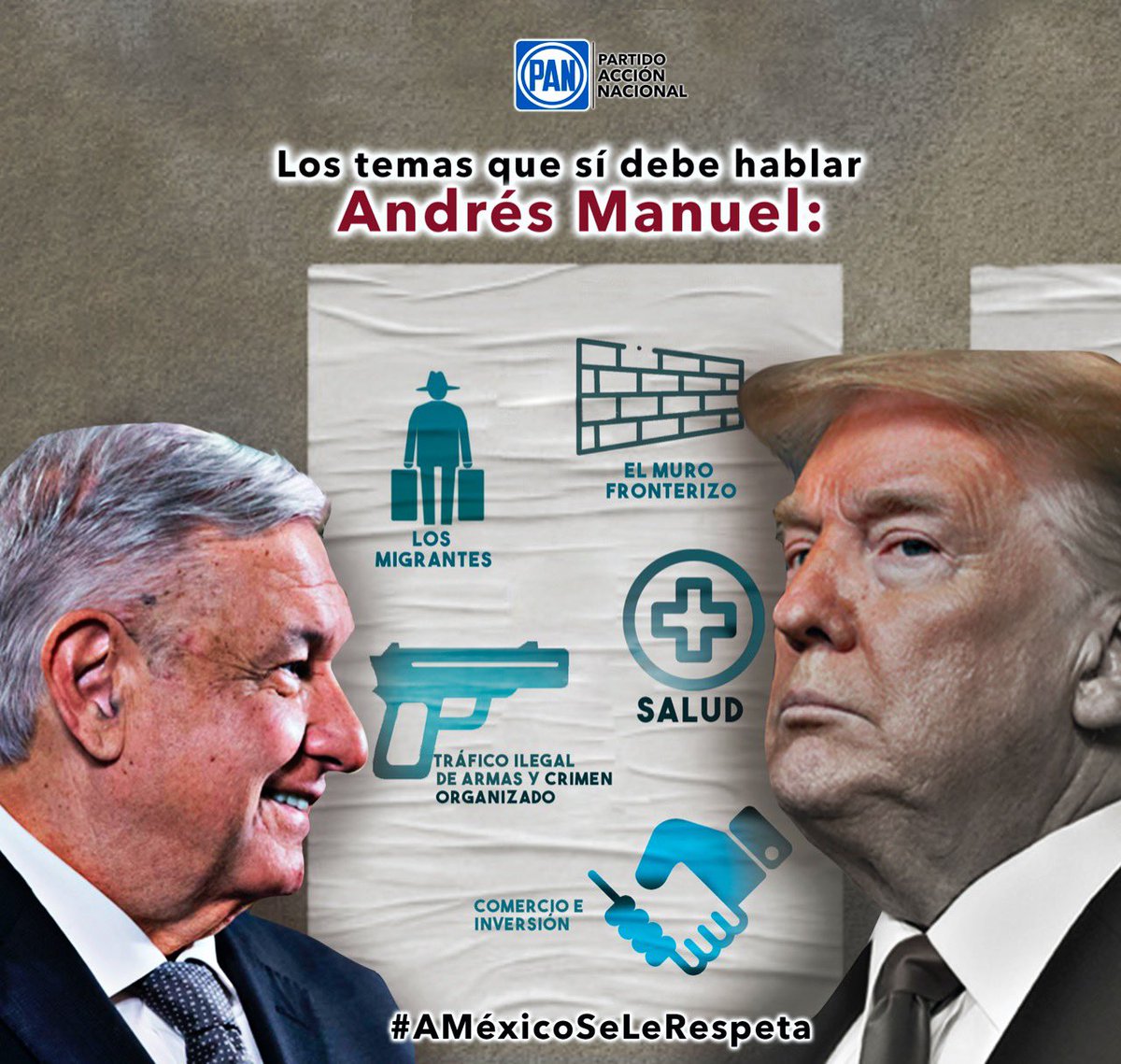 C_Cardenas's tweet photo. Presidente @lopezobrador_ lo que a México le urge es MAYOR SEGURIDAD, MÁS EMPLEOS, RESPETO A LOS MIGRANTES Y SALUD DIGNA PARA TODOS. Esos son los temas que debe de abordar en #EEUA. #AMéxicoSeLeRespeta https://t.co/lQibzNinAq