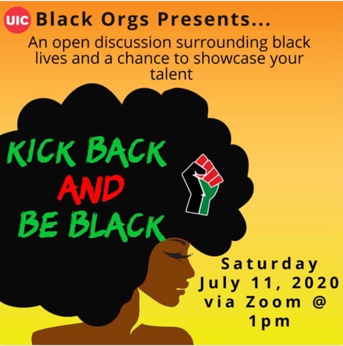 UICCSI's tweet image. Join in for a discussion &amp;amp; spotlight on art, music, poetry, and a chance to kick back on Zoom! Black Student Orgs at UIC are joining together to shine some light on positivity and create an opportunity to build community at UIC! RSVP: bit.ly/2VOpap2 @uic_nphc @bsu_uic