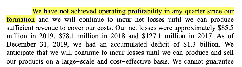 6/ The company was started in 1997 and it has never achieved a single quarter of profitability. In fact, for a few reasons, the company has negative gross margins pretty frequently.