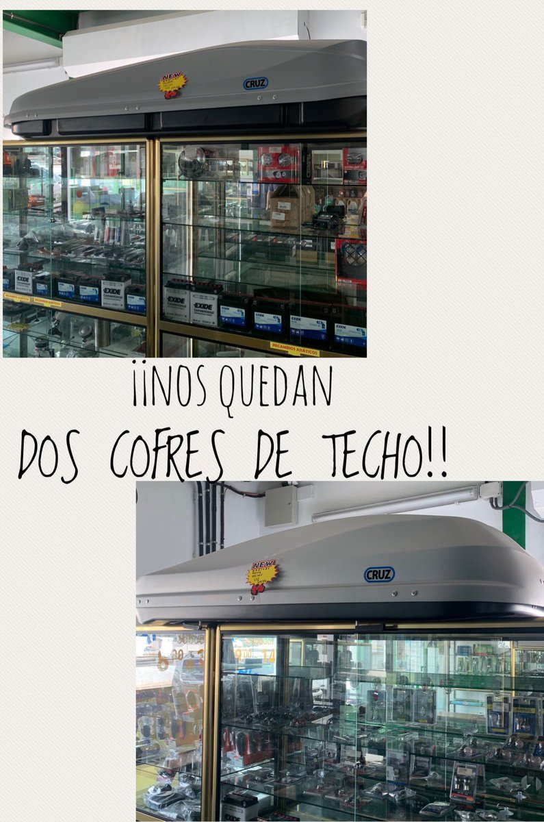 JuanCruzPerera's tweet photo. Solo nos quedan dos estupendos cofres de techo, muy fáciles de instalar y desmontar. Gana más espacio en tu coche de una forma muy sencilla. #cruzber #cofresdetecho #juancruzperera #lanzarote #barrasdetecho #roofboxes #mecanica https://t.co/azc2YJ6q5G