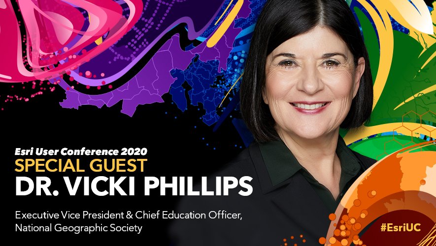 EsriUC's tweet photo. Dr. Vicki Phillips @drvickip from the National Geographic Society will join Jack Dangermond to discuss the many ways geography &amp; spatial thinking play a vital role in multidisciplinary education. https://t.co/19rbtiY5b9

Plenary Session - Part 3
July 15 at 10:00 AM PDT
#EsriUC https://t.co/vqiKl6sbf7