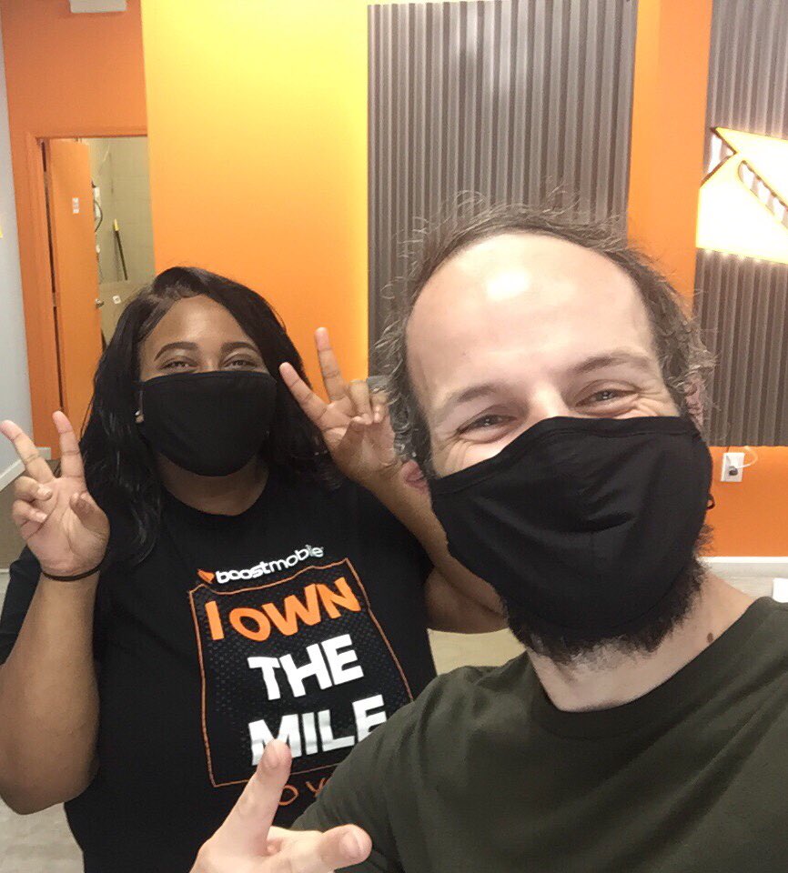 BoostShield's tweet photo. That t-shirt doesn’t lie - she really does OWN IT! #CellularExperts @Sarahs7905 @MichaelHarnVIP @BrightstarDP #BoostShield https://t.co/z8r0u13T5r