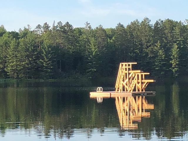 LanarkCedar's tweet photo. Check out this amazing “island” floating deck with two jumping towers! Thanks to customers Mike &amp; Cheryl for sharing these pictures of their finished product. You did a fantastic job with our cedar - looks like some good old family FUN to be had at the lake!😍👍 #lanarkcedar https://t.co/haPFcT7wSF