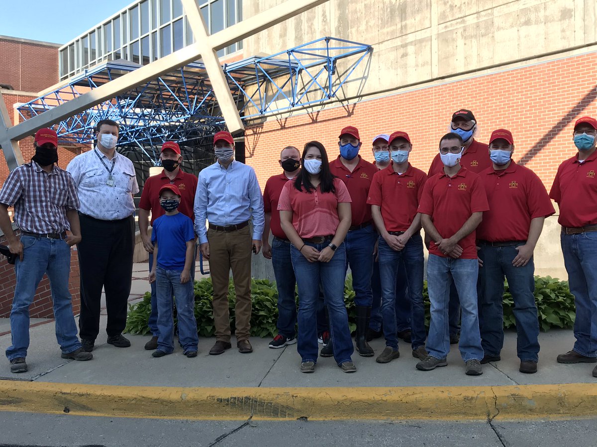 IADeptAg's tweet photo. The first steers have been delivered to Iowa State University through #BeefUpIowa! Herry from Dallas County participated in the program and met Secretary @MikeNaigIA &amp; other partners this morning. This is another example of Iowans feeding Iowans! #IowaAg https://t.co/S0zVCBQnaV