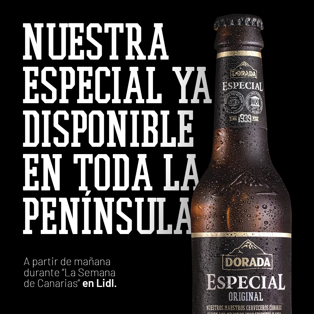 dorada_especial's tweet image. Avisa a tu gente de península porque solo esta semana van a poder disfrutar de la cerveza más premiada de Canarias. En⁣ @lidlespana #MomentosEspeciales