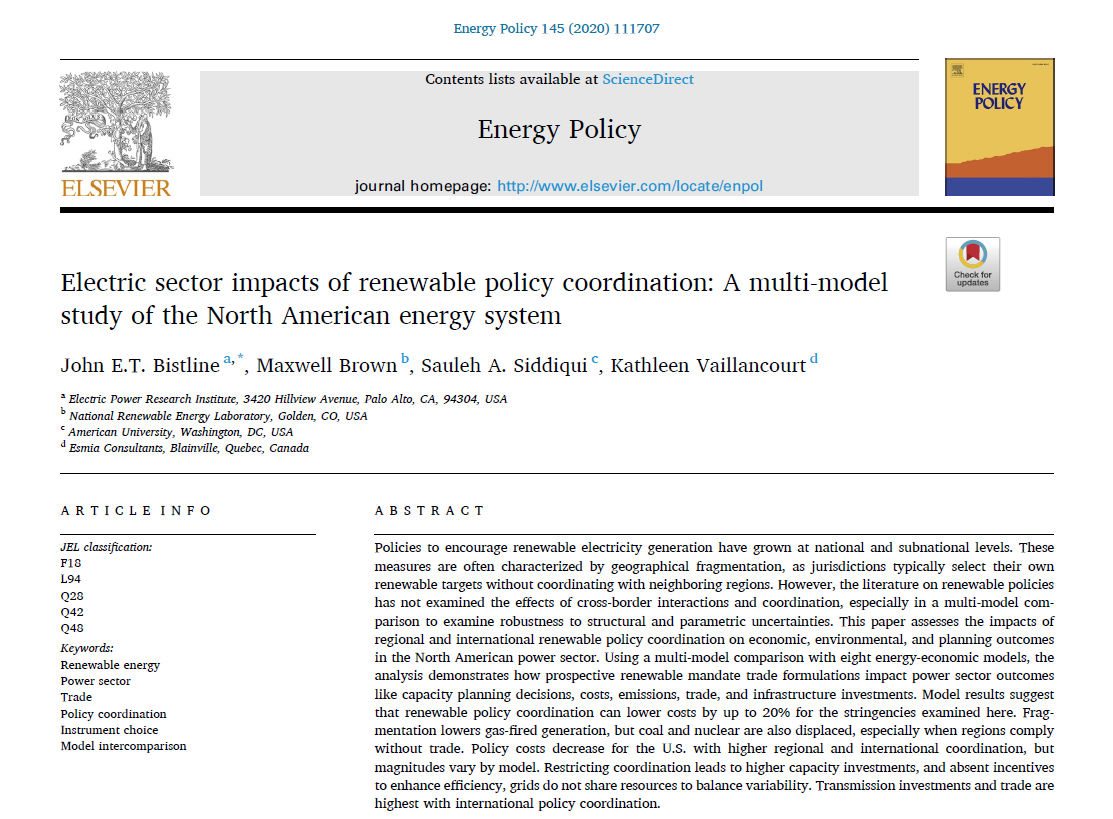 JEBistline's tweet photo. How could renewable policy coordination impact power sector planning in North America? Our new article (with @KathleenVailla1, @SaulehSiddiqui, and Max Brown) in Energy Policy explores this topic in a multi-model comparison

https://t.co/rS2K83KNNt

A brief thread... 1/n https://t.co/jMQaKew2eO