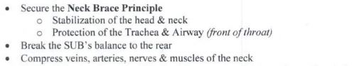 To properly use a neck restraint, the MPD directed at the time for an officer to put an arm or leg to the back of the subject's throat -- this is to protect the airway of the front of the subject's throat. Putting a knee to Floyd's neck was considered "non-deadly force." /3