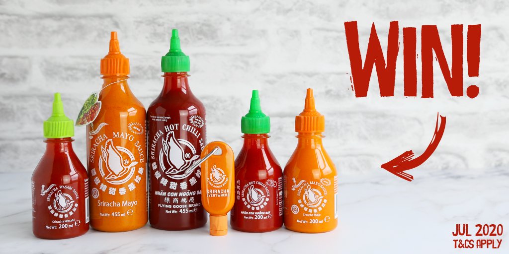 Sriracha_FG's tweet photo. FOLLOW &amp; RT for your chance to #WIN this enviable bundle of #Sriracha, including your vegan fave, Sriracha Mayo 👌

#Competition #WinitWednesday https://t.co/4ZlgEOHKu5
