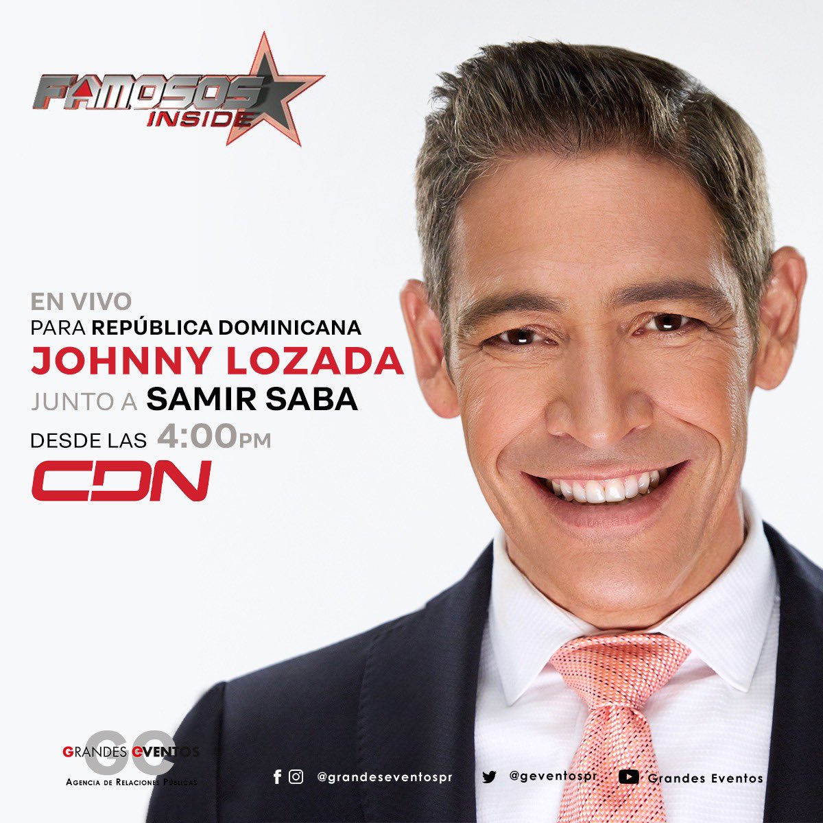 GEVENTOSPR's tweet photo. #RepúblicaDominicana • #samirsaba recibe al #exmenudo @johnnylozada en su #FamososInside x @cdn37 ¡Sintoniza! #johnnylozada #súbeteamimototour 🏍 • Management: @josedueno_ent • Relaciones Públicas: @GEVENTOSPR @garcialidda • Foto: Andrés Beligoy https://t.co/ZYovQpCGPO