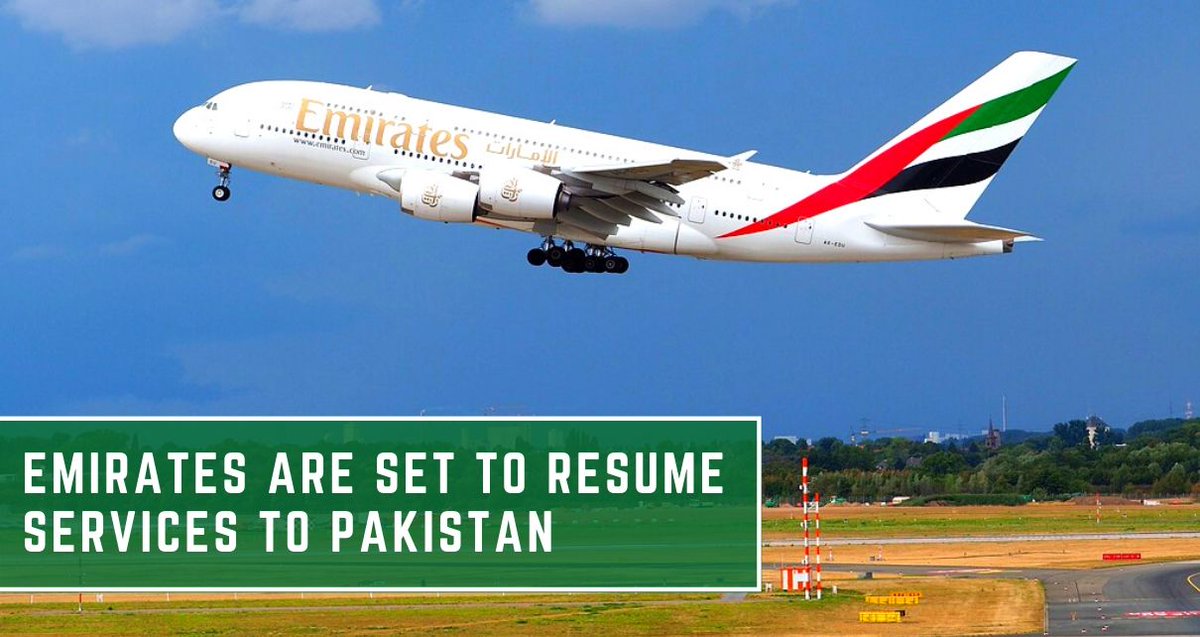 TravelGuzs's tweet photo. Emirates have restarted their services to three major cities in Pakistan. Now passenger can fly to/from Lahore, Karachi & Islamabad. Don't miss out to check out the travel criteria- https://t.co/skztI67bc9
#ResumeFlights #ResumeServices #ResumeOperations #ResumeFlightsToPakistan https://t.co/wM2niYBhtS