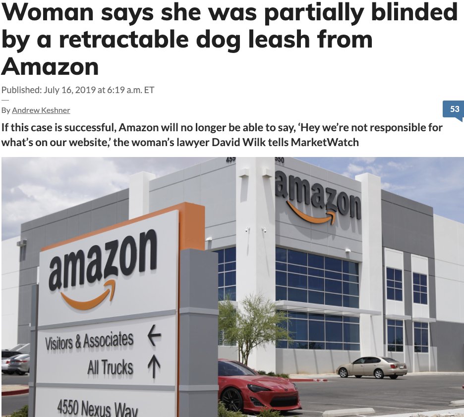 Fact #1Every single day, Amazon profits from the sale of unsafe product sold on their website. They take a cut of those sales and when a customer loses an eye, Amazon blames it on the seller (usually in China). The person who loses an eye can do nothing about this.