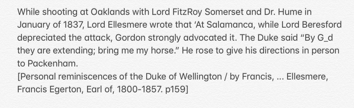 By 1837 a basic structure was forming through second hand listeners from excellent sources who were actually in the farmyard or very close, yet it would be unwise to claim with certainty that it is know what Wellington said, except ‘By God!’