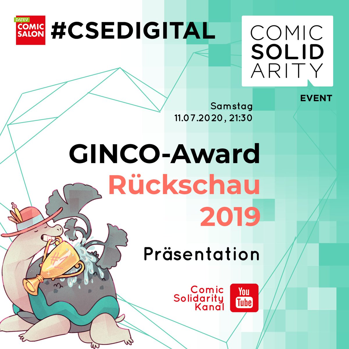 Comic Solidarity Web Comic Initiative Samstag 21 30 Csedigital Prasentation Auf Youtube Ginco Award 19 Ruckschau Das Waren Die Gewinner Innen Mehr Infos Auf T Co K0nlqwdmyn T Co Pklmlmtcoe
