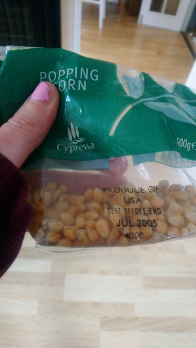 So been doing a clear out and found this. Since this went out of date I've lived in 4 cities and 11 houses. Did I seriously carry this with me at every move?! #popcorn #letitgo