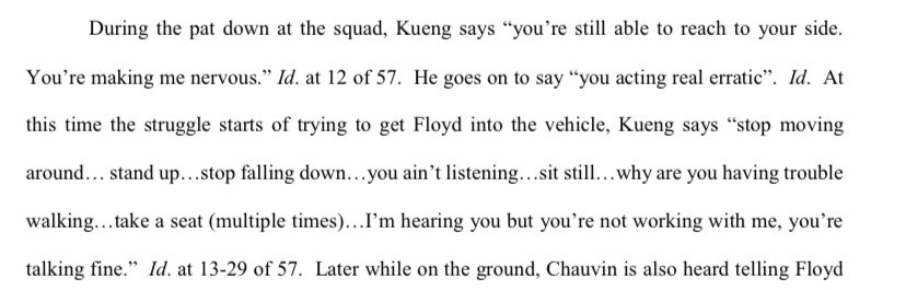 Another officer’s body cam also captures the part where Floyd does not want to get into the squad car.