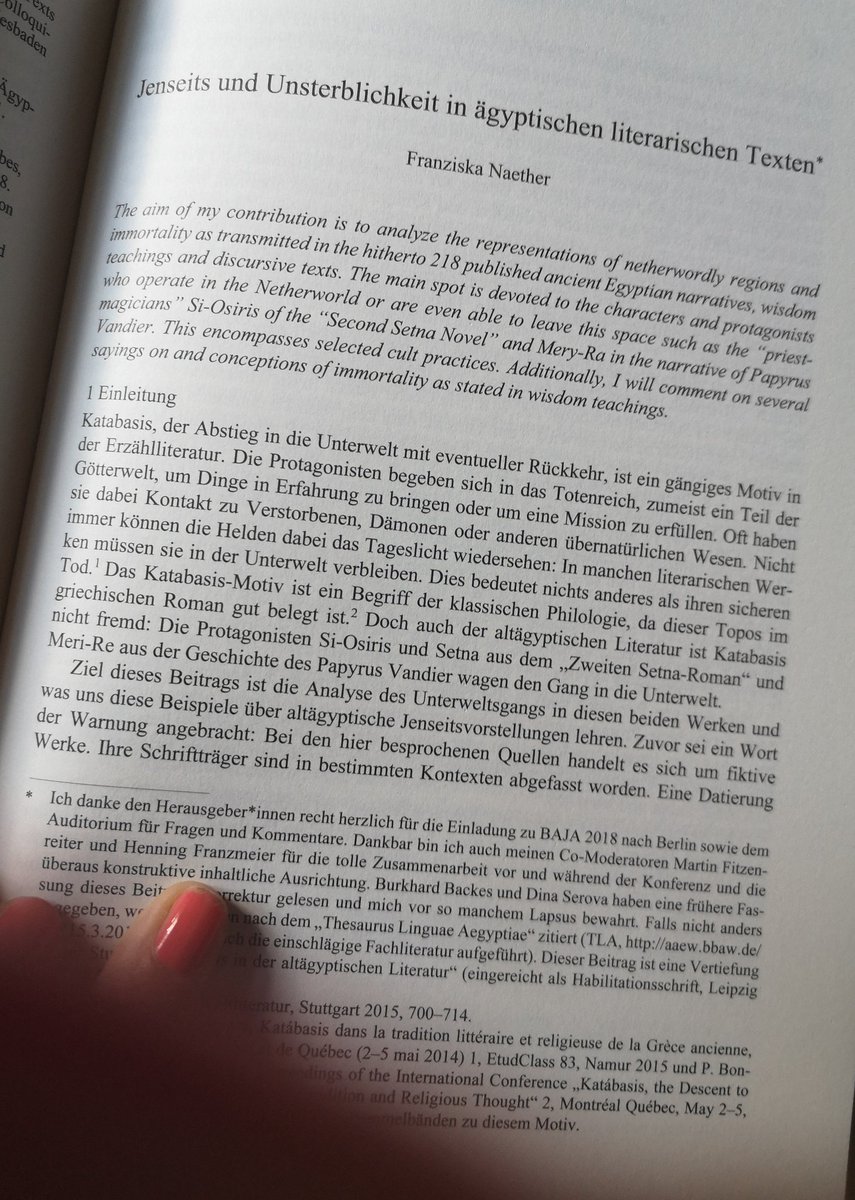 Dr_Frantastic's tweet photo. Tolles Mentoring- und Buchprojekt #BAJA #Aegyptologie, da habe ich gerne als Moderatorin und Autorin mitgemacht. Mein Artikel betrachtet die #Katabasis in Papyrus #Vandier (Meri-Re) und im Ersten-#Setna-Roman. Buch bei Harrassowitz. https://t.co/y0av3w7RHT