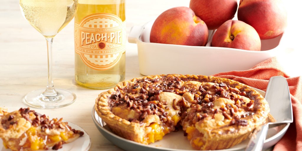 We're sweet on this peachy perfect pairing: <a href="/OliverWinery/">Oliver Winery</a> Peach Pie Wine &amp; Peach Praline Pie. 🍑

🍑 Peach Pie Wine: This sweet white wine is the perfect ode to juicy peaches.

🍑 Peach Praline Pie: Made with more than a pound of sun-ripened peaches &amp; topped with crunchy pecans.