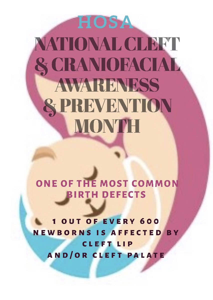 CGHS_HOSA's tweet photo. This month we are focusing on raising awareness on national cleft and craniofacial awareness and prevention month!! https://t.co/qXe43Qyyhe