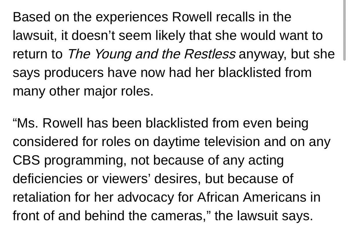 The story doesn’t end there. VR was allegedly blacklisted by CBS and Sony, preventing her from getting a role on other shows... all for being outspoken about racial diversity and speaking against racism.