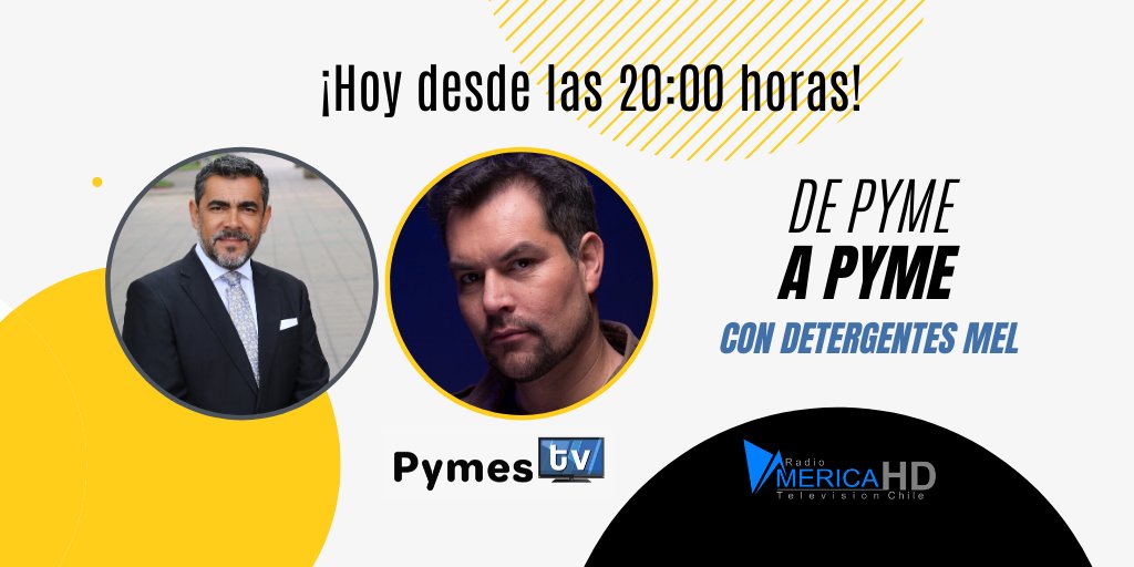 pymestv's tweet photo. ☺ Ropa impecable y con un exquisito aroma son características propias de un buen limpiador, por eso hoya hablaremos con uno de los que más sabe: Marcelo Arismendi de #DetergentesMel. Te esperamos desde las 20:00 horas en pymestv.c y señal 49.3 de @radioamericatv 📺 https://t.co/WdI999cLEK