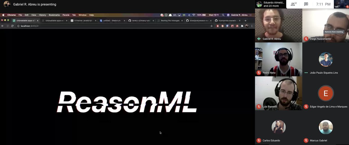 ReactRecife's tweet image. Começamos com a talk do @fakenickels sobre ReasonML!
Chega mais para assistir a talk 😃 : lnkd.in/dF442H7
Se aprochegue 🚀!
#meetup #reactrecife #react #reasonml