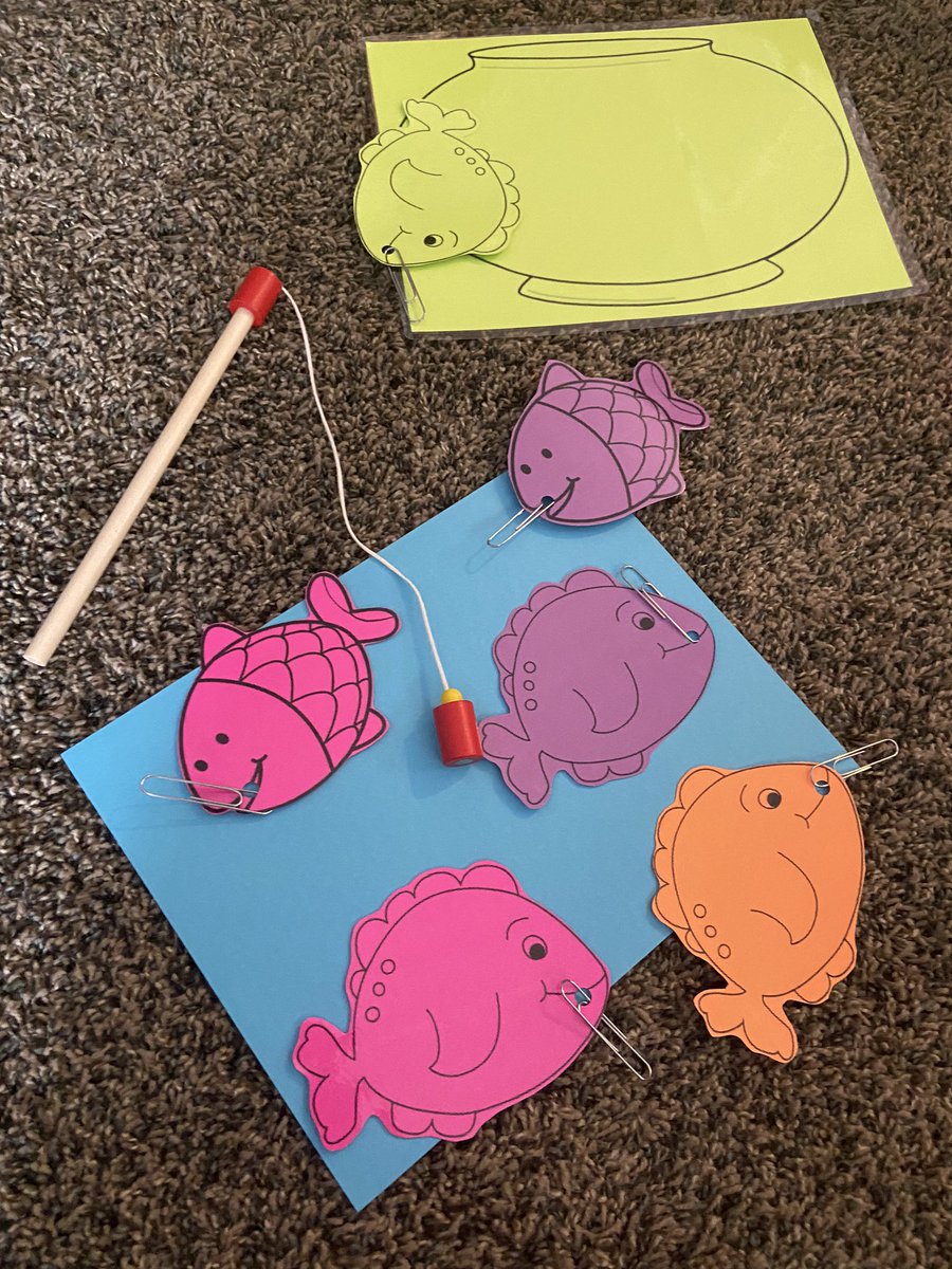 MissCatania28's tweet photo. Fishing is a favorite summer activity of mine and my students will soon love it too! With their magnetic fishing poles, we will catch the fish and bring them to their same color fish bowl. We’ll identify colors &amp; count how many fish were caught! @sfdesales #learningthroughplay 🎣 https://t.co/4xXjUM90Zi