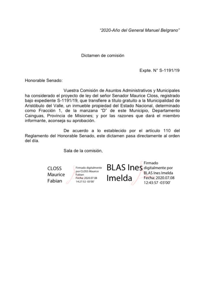 mauricloss's tweet photo. Les comparto la copia del Dictamen logrado, que tiene la característica de ser un Dictamen Digital.
Esperemos pueda bajar al recinto, recibir media sanción y que luego sea tratado por Diputados https://t.co/XRfvLxkXje