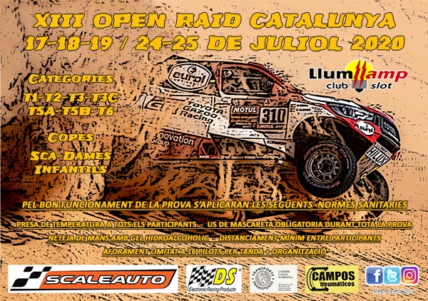 Arriba l'OPEN RAID CATALUNYA 2020.
Els propers dies 17-18-19, 24 i 25 de juliol, tenim previst portar a terme la 13à edició d'aquesta prova. Enguany seran tandes limitades a 16 persones i amb les mesures de seguretat sanitàries marcades per a la prevenció del COVID 19.