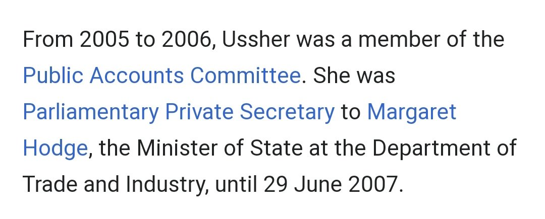 The second former aide to Hodge is Kitty Ussher, who served her until mid-2007 whilst Hodge was Minister of State at the Dept. of Trade and Industry.Kitty was a Councillor in Lambeth, between 1998-2002, a period currently under review by  @InquiryCSA.  https://www.standard.co.uk/news/lond...