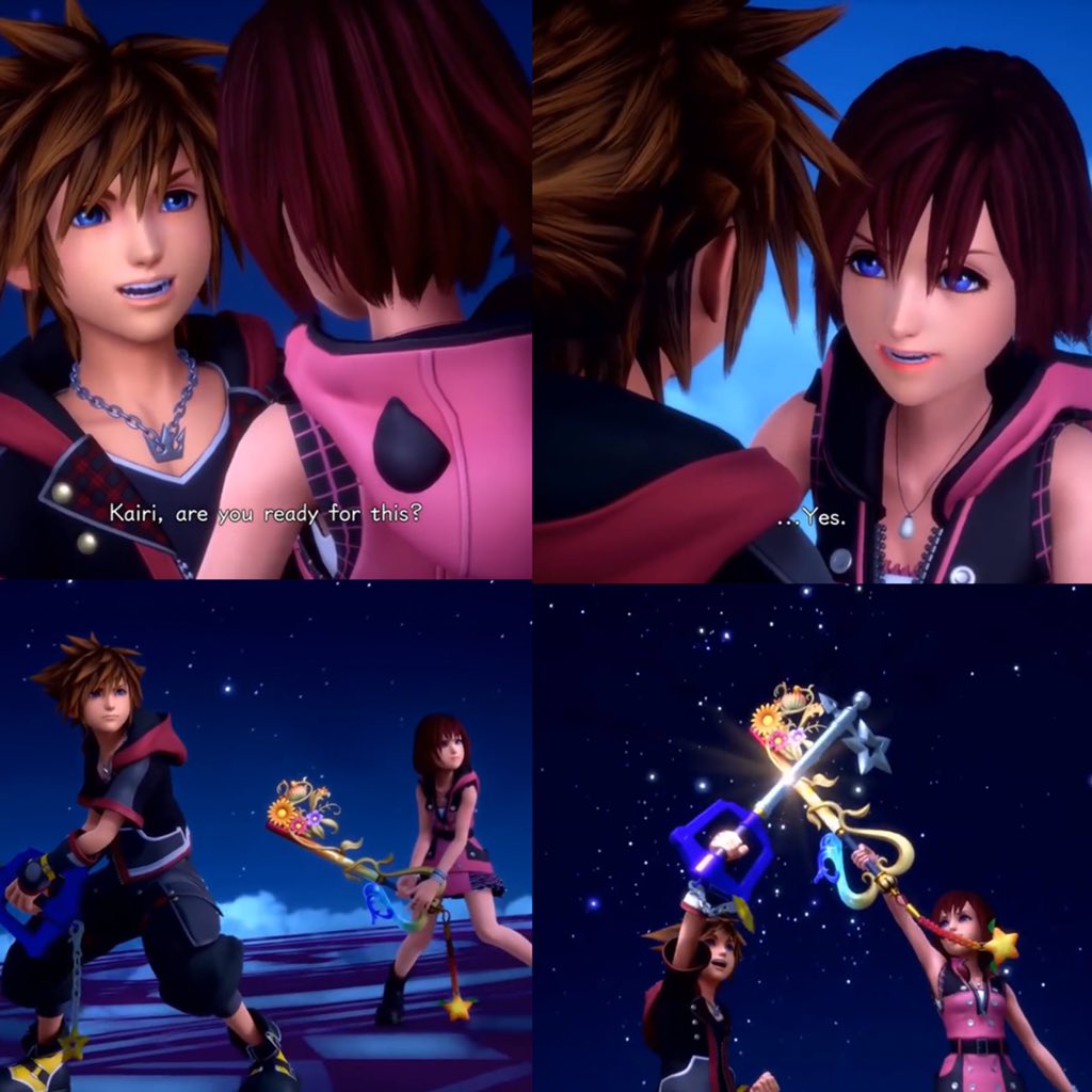 Rose1224Prim's tweet image. DAY FOUR: In the beginning, Sora didn’t want Kairi involved in his adventures because he didn’t want her to get hurt!! However!! As the years went by, these two had the chance to fight alongside each other and kick Xehanort’s ass!! What a turn of events! 😭❤️😭❤️
#sokaiweek2020
