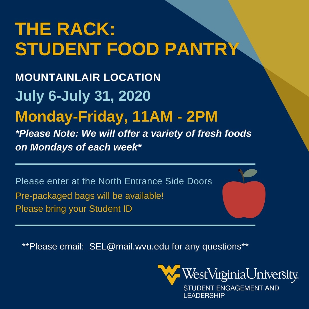 Just a reminder that we are open Monday-Friday, 11am-2pm! Students who would like to pick up a prepackaged bag of food are welcome! Just stop by the North Entrance Side Doors of the Mountainlair next to the parking lot entrance and Carrer Services and bring your Student ID!