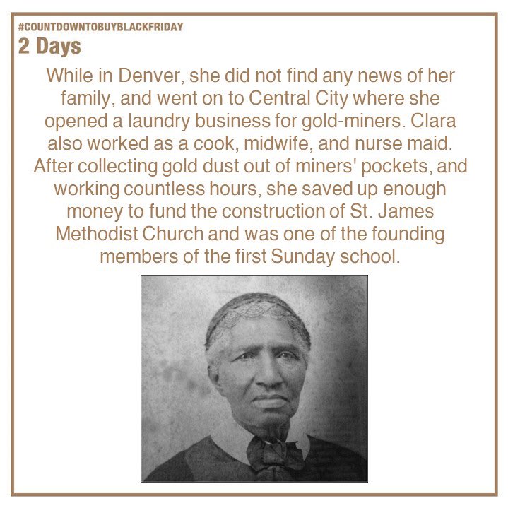 BBFInitiative's tweet photo. 2.Clara Brown was without a doubt an extraordinary woman. After working a multitude of jobs, she invested in gold mining, real estate, and most of all her community. She is just one example of ways in which we can all try to help and lift one another up. 🖤 #SupportBlackBusiness https://t.co/gQW5uxJ8di