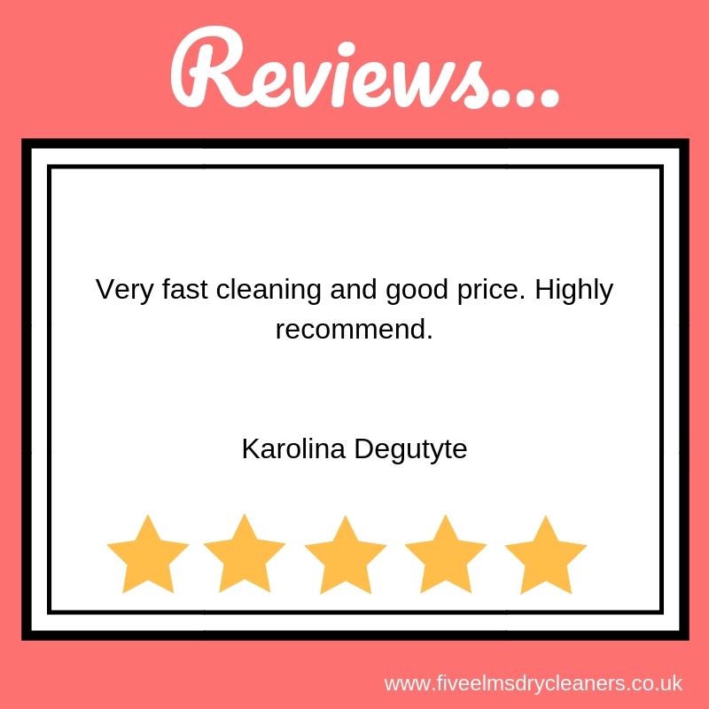 5ElmsDryCleaner's tweet photo. Rated ⭐️⭐️⭐️⭐️⭐️
Here's one of our reviews from a dear customer.
Visit google or https://t.co/0NqEiMd3KK and tell us of your experience using Five Elms Dry Cleaners for a chance to be featured on our social pages!

#5star #dagenham #fiveelmsdrycleaners https://t.co/AynG048fRn