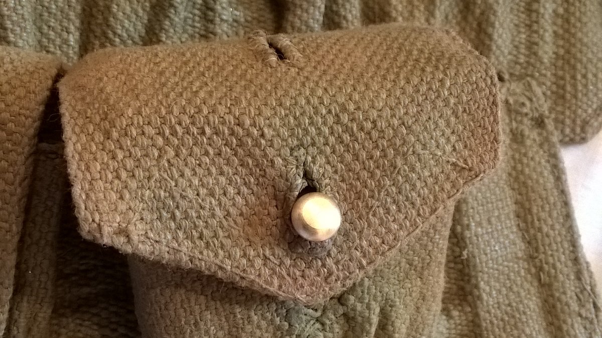 rifleman_moore's tweet photo. Current project, converting a repro right hand 1908 pattern cartridge carrier to an economy version. This will appear in a video if it works out. #WW1 #1908Pattern #Militaria #Webbing #Kit #Tommy #Reenacting #BritishArmy https://t.co/kFX1XeiIJ2