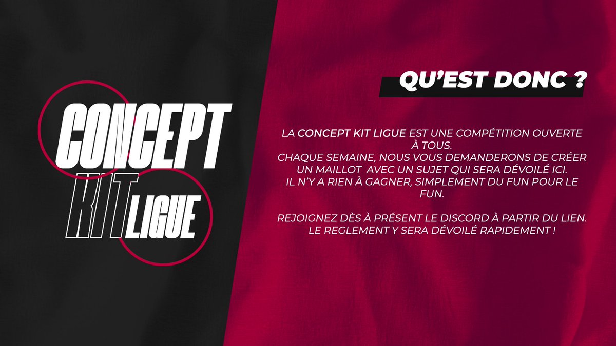 ConceptKitLigue's tweet image. 🖍️ Avis à tous les kitmakers 🖍️
Une nouvelle compétition en ligne vient de naître ! Rejoignez-nous pour vous amuser autour de la conception de maillots.
Rien n'est à gagner, du fun pour du fun !
discord.gg/mVTMnc