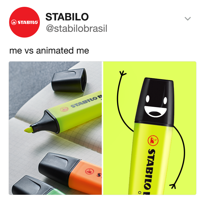 stabilobrasil's tweet photo. Gente, fala a verdade: eu fico linda de qualquer jeito, né? Além de ser toda fofinha e ter as cores mais vibrantes, eu ainda sou MUITO modesta 💅
Qual versão é a sua favorita? STABILO de verdadinha ou ilustradinha? ✨
#STABILO #STABILOBrasil #animatedme https://t.co/Hn6goMe71S