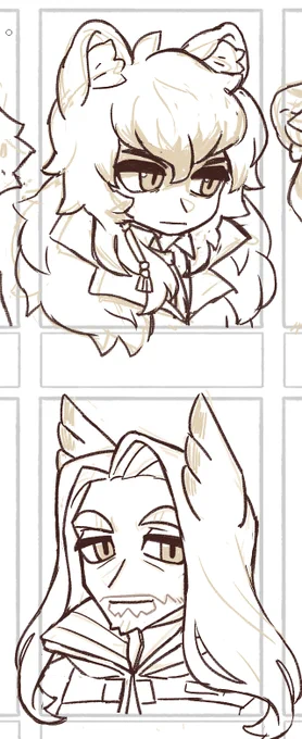 working on my 9 fanarts thing and im crying @ the style diff but i can't draw hellagur w the same face shape or it looks really weird 