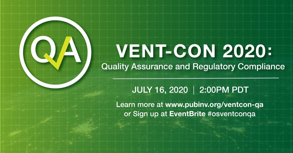 pubinvention's tweet photo. Join Pub Inv, @make, and @helpfuleng for VentCon QA! In this virtual #miniconference, we will discuss #opensource #ventilator projects on the topic of Quality Assurance and Regulatory Compliance. Don't miss it! Learn more and reserve your ticket here: 
https://t.co/u3pLHiI42H https://t.co/vwRQhu4fai